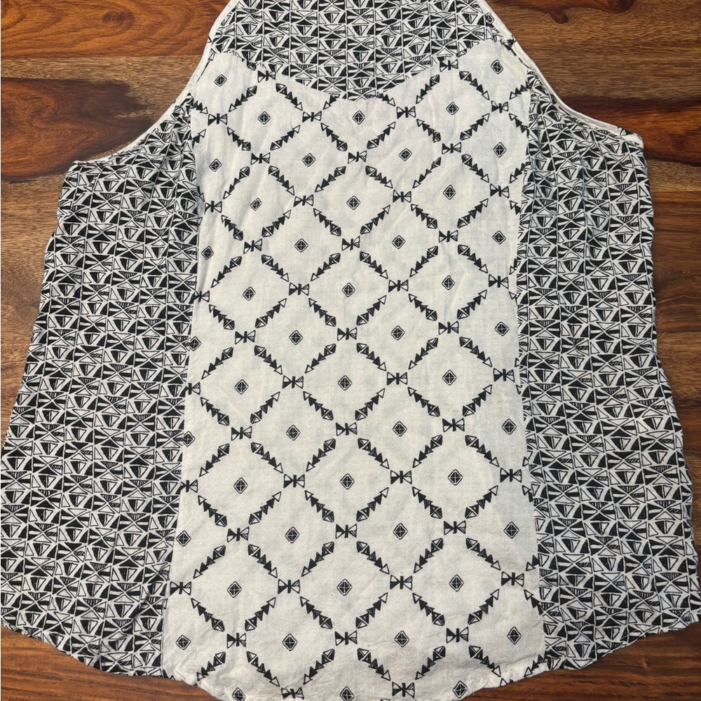Lucky Brand Asymmetrical Black and White Tank Top